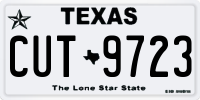 TX license plate CUT9723
