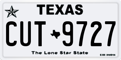 TX license plate CUT9727