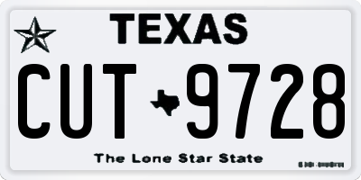 TX license plate CUT9728