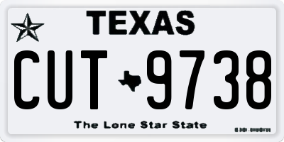TX license plate CUT9738