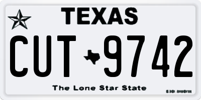 TX license plate CUT9742