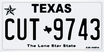 TX license plate CUT9743