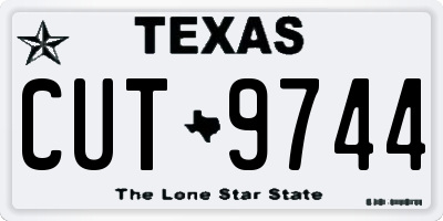 TX license plate CUT9744
