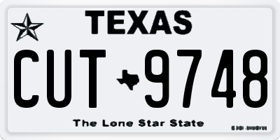 TX license plate CUT9748