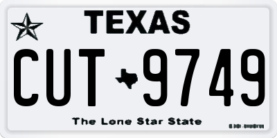 TX license plate CUT9749