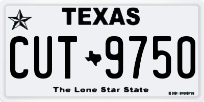 TX license plate CUT9750
