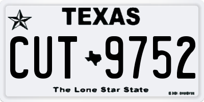 TX license plate CUT9752