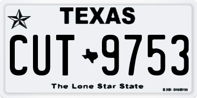 TX license plate CUT9753