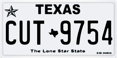 TX license plate CUT9754
