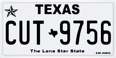 TX license plate CUT9756