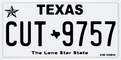 TX license plate CUT9757