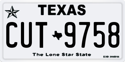 TX license plate CUT9758