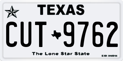 TX license plate CUT9762