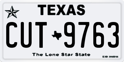 TX license plate CUT9763