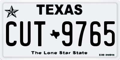 TX license plate CUT9765