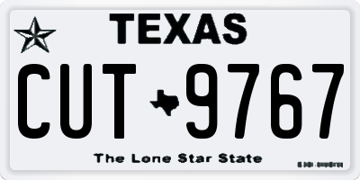 TX license plate CUT9767