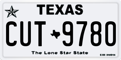 TX license plate CUT9780