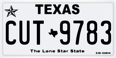 TX license plate CUT9783