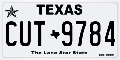 TX license plate CUT9784