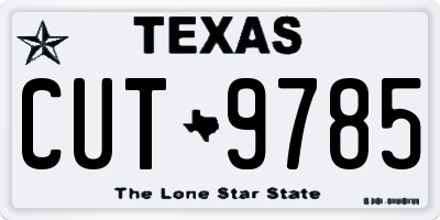 TX license plate CUT9785