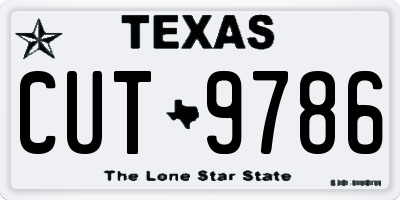 TX license plate CUT9786