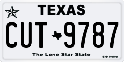 TX license plate CUT9787