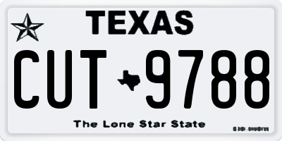 TX license plate CUT9788