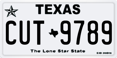 TX license plate CUT9789