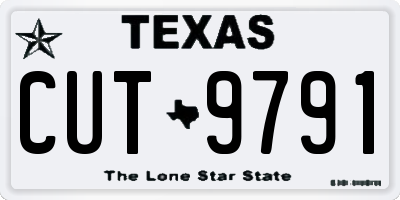 TX license plate CUT9791