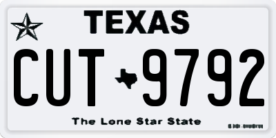 TX license plate CUT9792