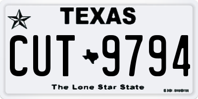 TX license plate CUT9794