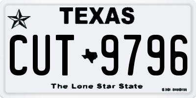 TX license plate CUT9796