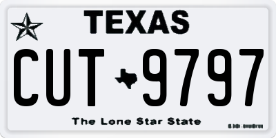 TX license plate CUT9797