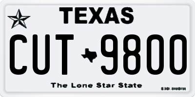 TX license plate CUT9800