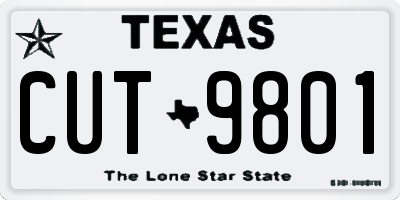 TX license plate CUT9801