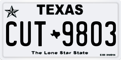 TX license plate CUT9803
