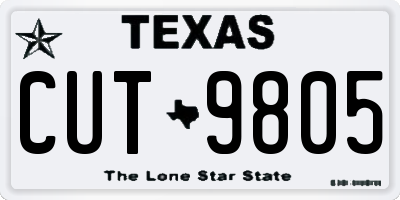 TX license plate CUT9805