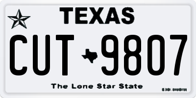 TX license plate CUT9807
