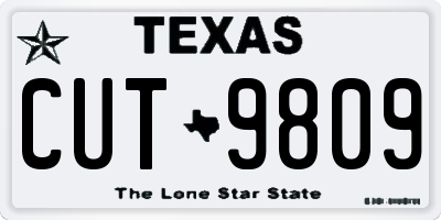 TX license plate CUT9809