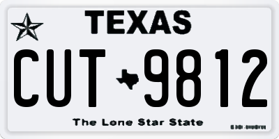 TX license plate CUT9812
