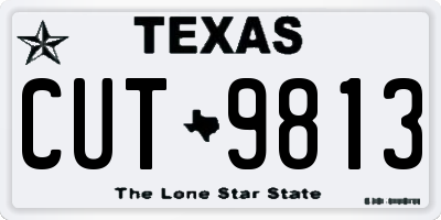 TX license plate CUT9813