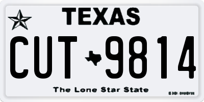 TX license plate CUT9814