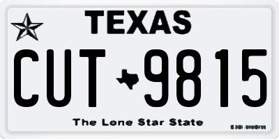TX license plate CUT9815