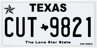 TX license plate CUT9821