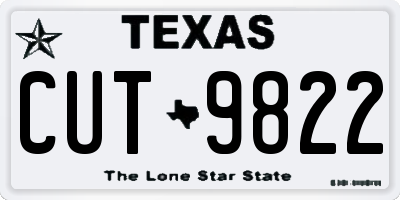 TX license plate CUT9822