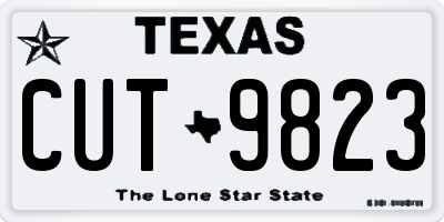 TX license plate CUT9823
