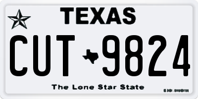 TX license plate CUT9824
