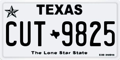 TX license plate CUT9825