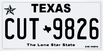 TX license plate CUT9826