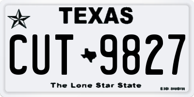 TX license plate CUT9827